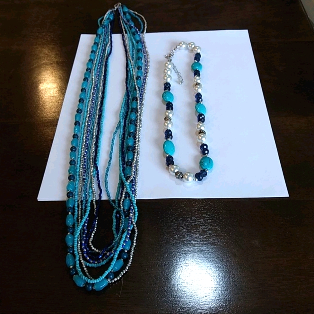 2 turquoise style necklaces